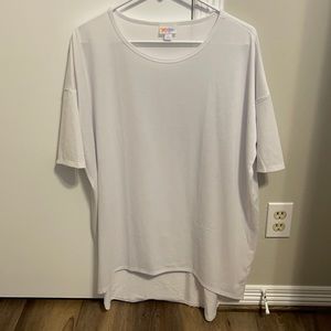Large solid white lularoe Irma tee